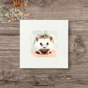 Miniatur,Igel,  Miniatur, Minibild, Kunstdruck nach handgemaltem Aquarell