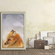 Wandbild Waldtiere - Fuchs im Shabby Chic Vintage Style, Landhausstil als Kunstdruck Poster kaufen