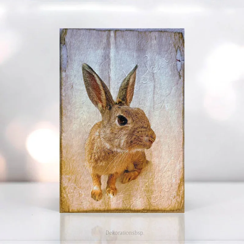 Wandbild Waldtiere - Hase - im Shabby Chic, Landhausstil