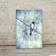 Schwalbe, Vogel, Wandbild im Shabby-Chic, Landhausstil, Vintage Style als Leinwandbild kaufen
