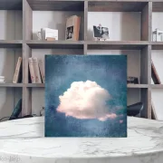 Wolkenzauber, Wandbild im Vintage Style, Shabby-Chic, Landhausstil als Holzdruck