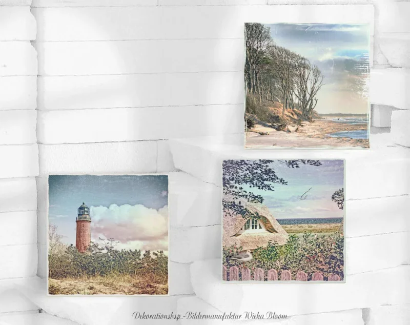 ostseebilder, darß als leinwanddruck im shabby chic